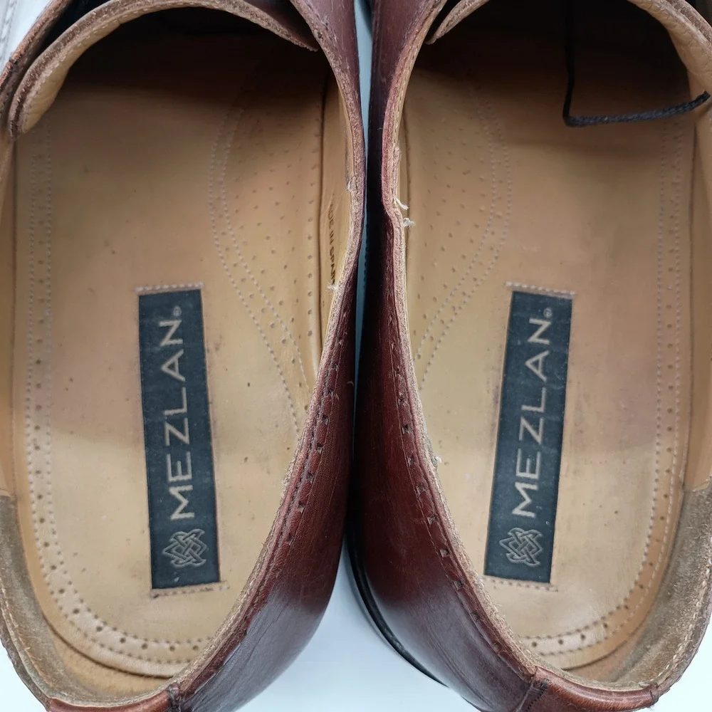 Mezlan Davinci 620 Brown Leather Square‎ Toe Oxford Dress Shoes Mens 15 M Spain